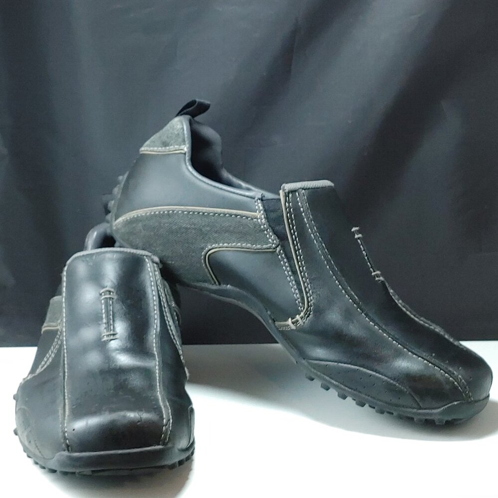 Skechers Diameter Nerves Slip-On Men's Shoes Size 9 Gray Leather Memory Foam